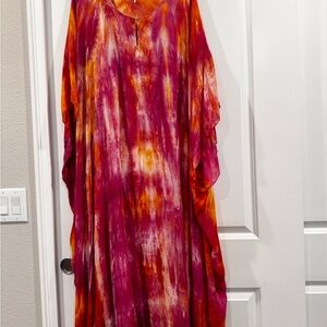 Vibrant Tie-Dye Kaftan Dress